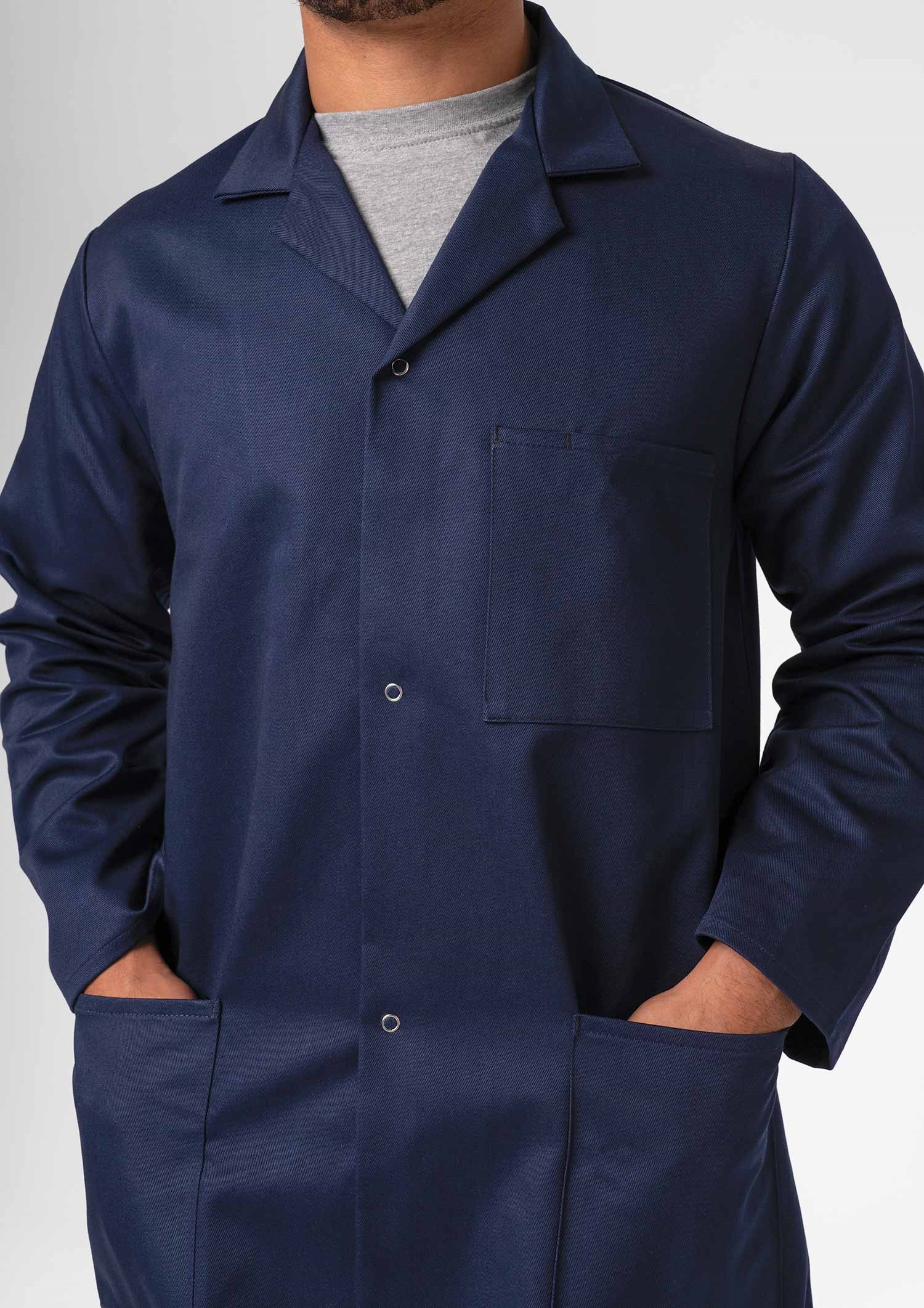 Deane Dustcoat With Pockets - Cotton - navy