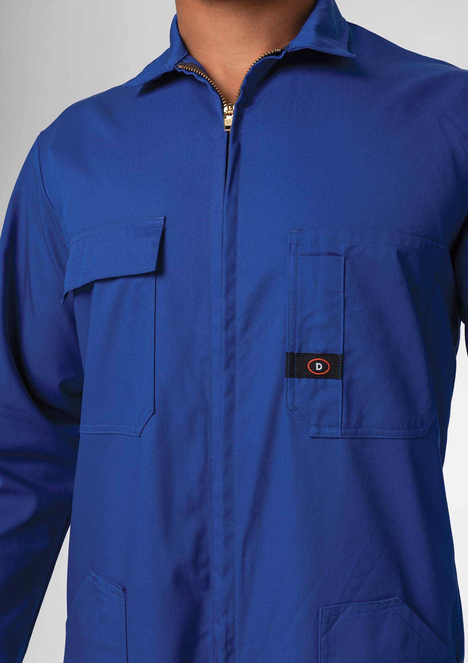 Classic Long Sleeve Poly-Cotton Zip Overall - royal