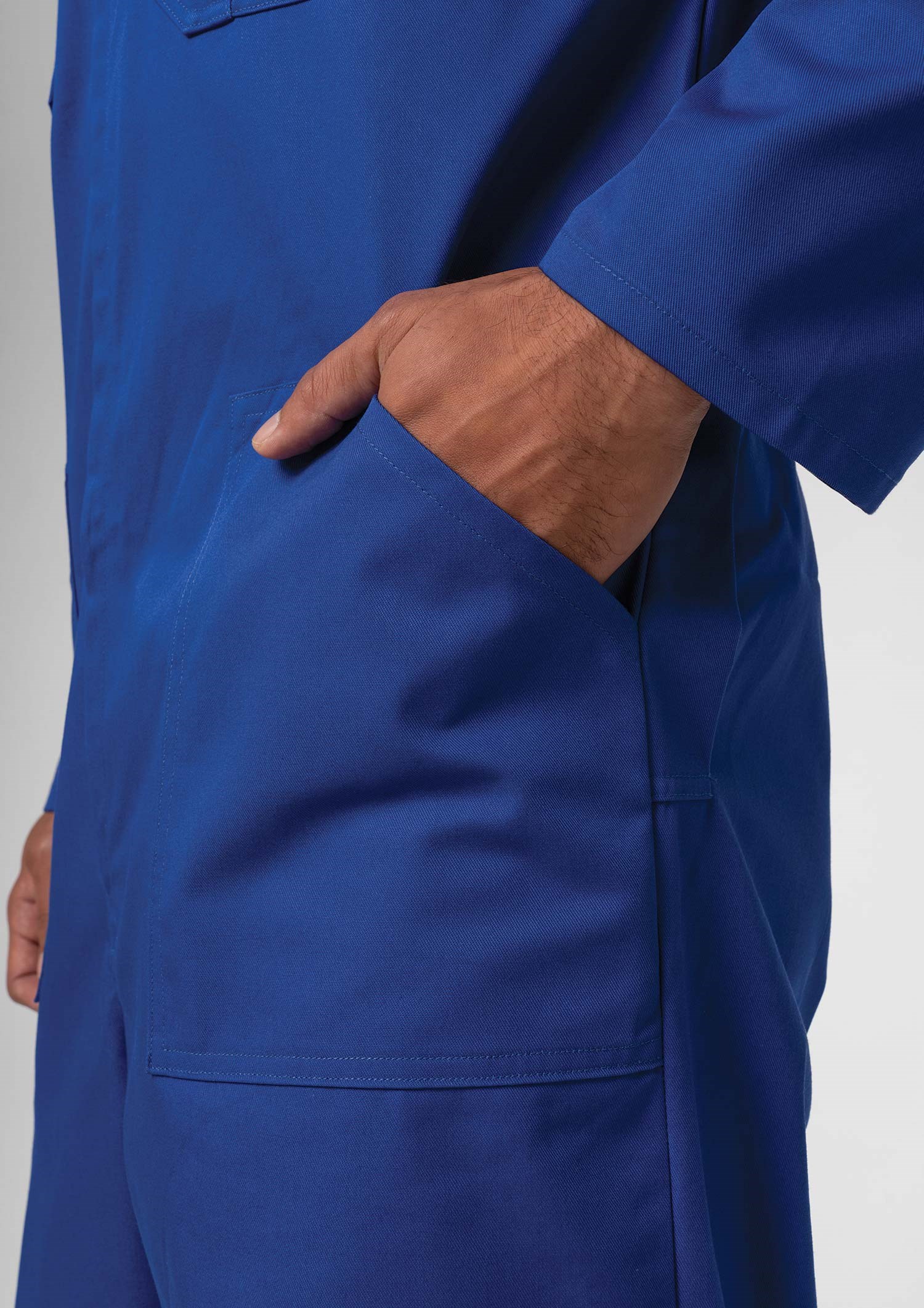 Classic Long Sleeve Poly-Cotton Zip Overall - royal