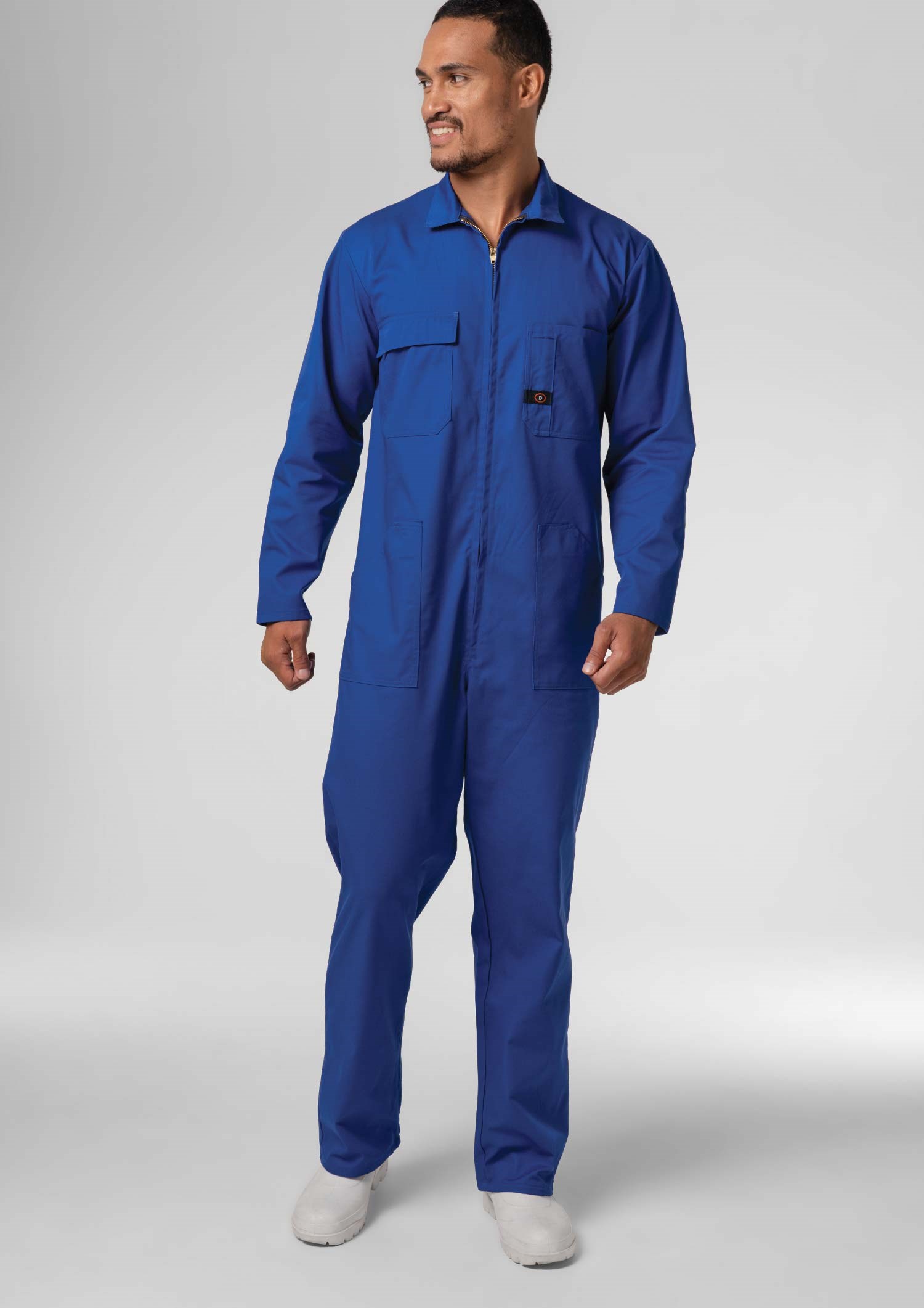 Classic Long Sleeve Poly-Cotton Zip Overall - royal