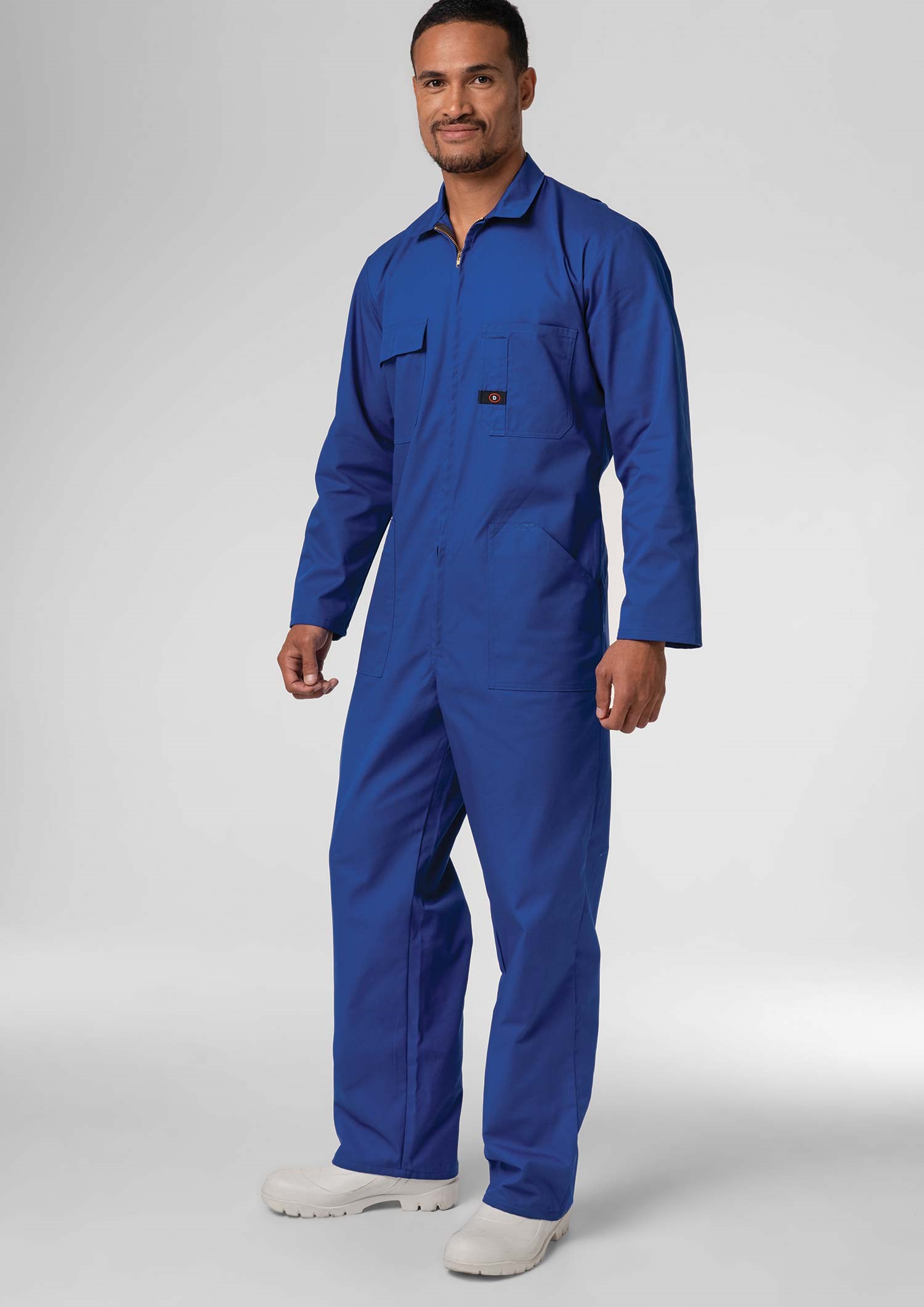 Classic Long Sleeve Poly-Cotton Zip Overall - royal