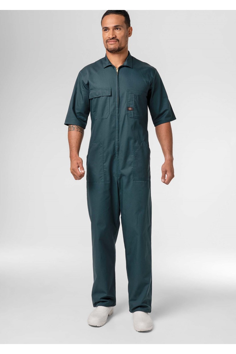Classic Short Sleeve Poly-Cotton Zip Overall