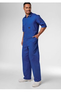Classic Short Sleeve Poly-Cotton Zip Overall - royal