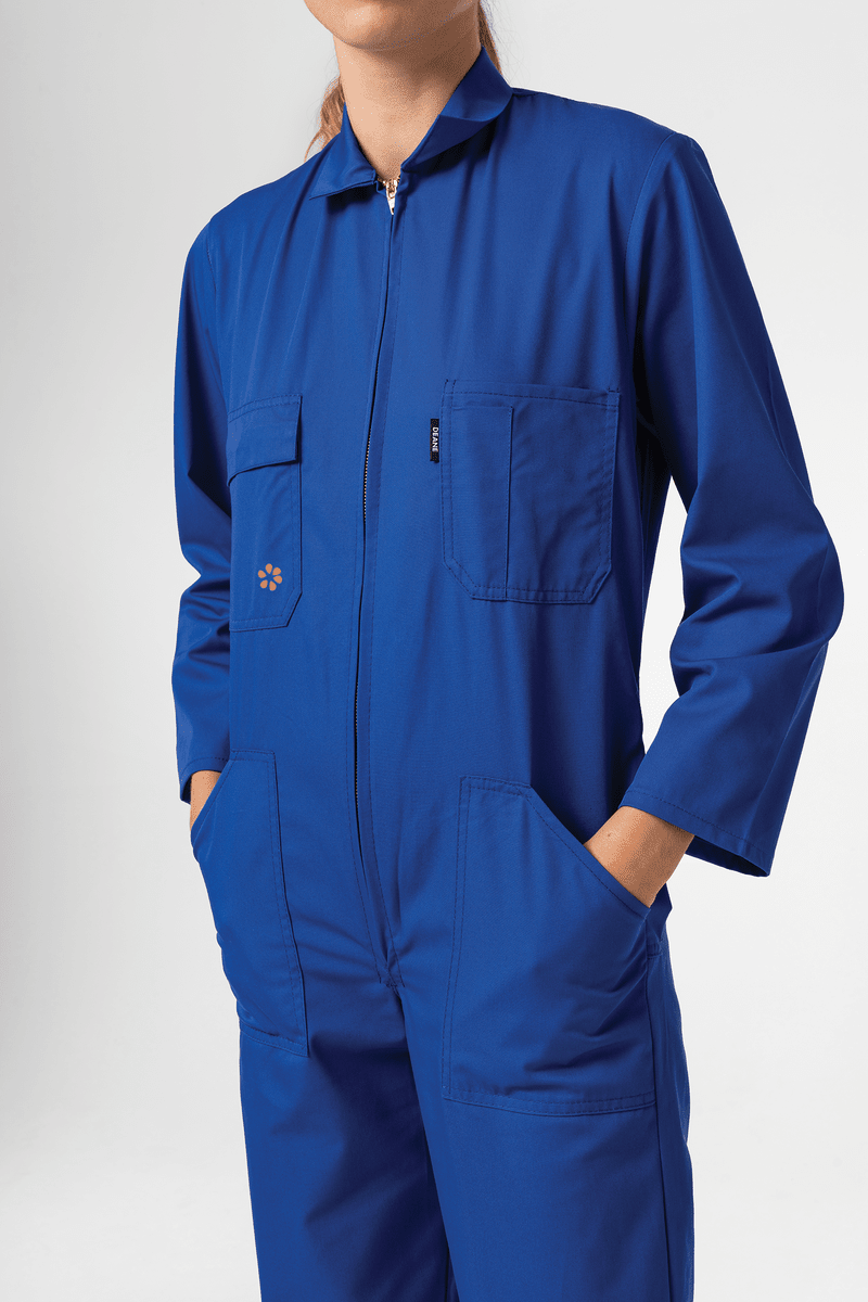 Classic Poly-Cotton Zip Women's Overall - royal