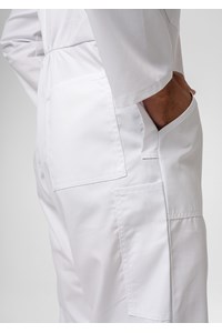 Long Sleeve Cotton Zip Overalls - white