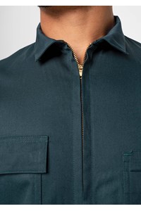 Long Sleeve Cotton Zip Overalls - spruce