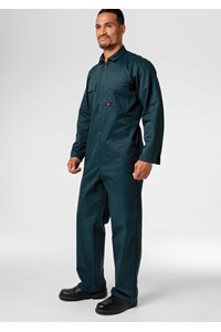 Long Sleeve Cotton Zip Overalls - spruce