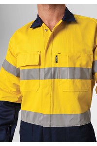 Flex Day/Night Cotton Domed Overall - navy/yellow