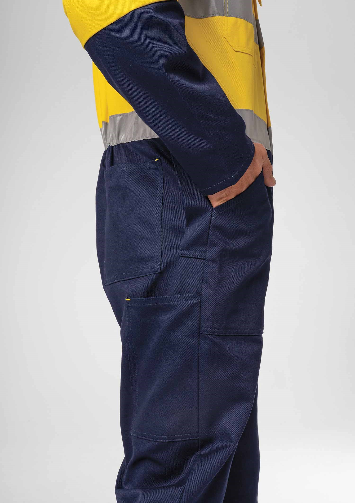 Flex Day/Night Cotton Domed Overall - navy/yellow