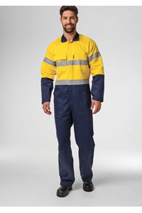 Flex Day/Night Cotton Domed Overall - navy/yellow