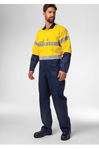 Flex Day/Night Cotton Domed Overall - navy/yellow