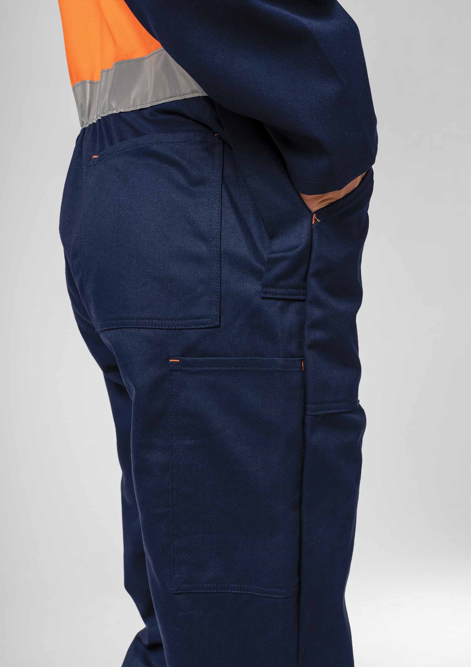 Flex Day/Night Cotton Domed Overall - navy/orange