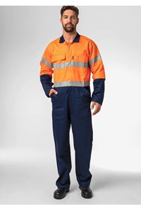 Flex Day/Night Cotton Domed Overall - navy/orange