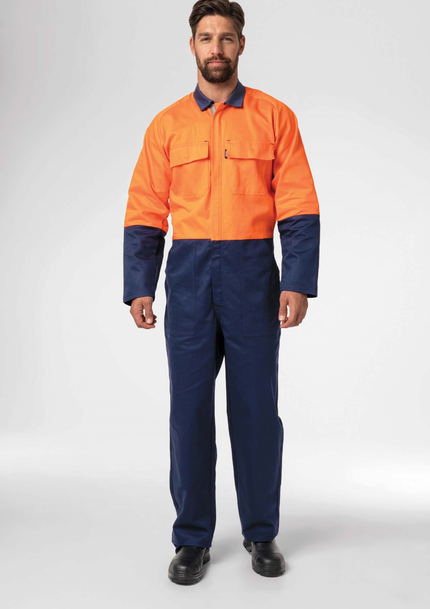 Flex Day Zip Overall - navy/orange