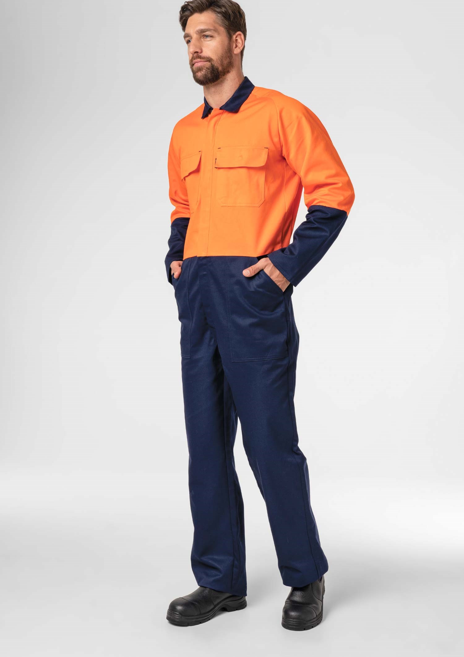 Flex Day Zip Overall - navy/orange