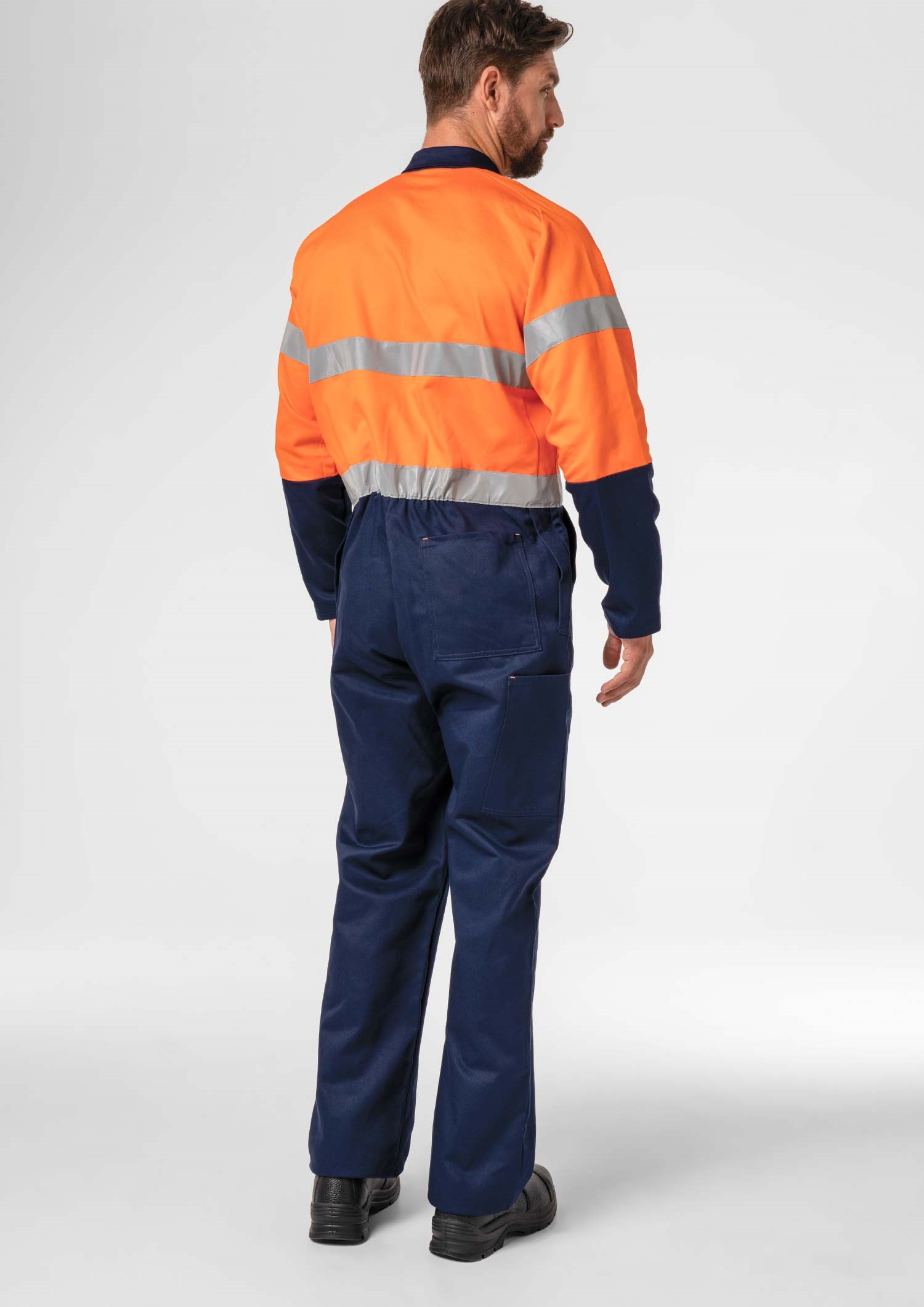 Flex Day/Night Zip Overall - navy/orange