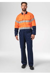 Flex Day/Night Zip Overall - navy/orange