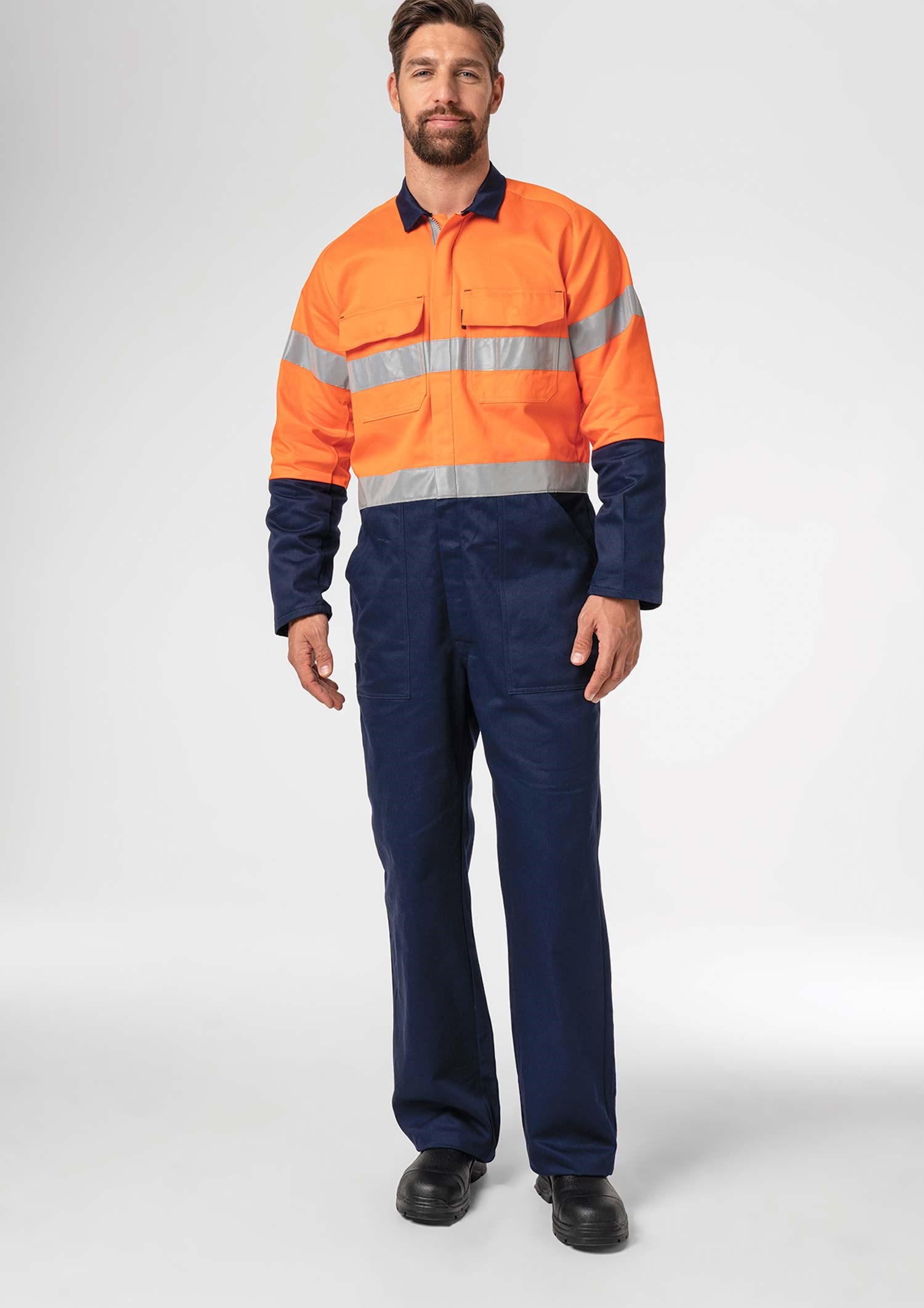 Flex Day/Night Zip Overall - navy/orange