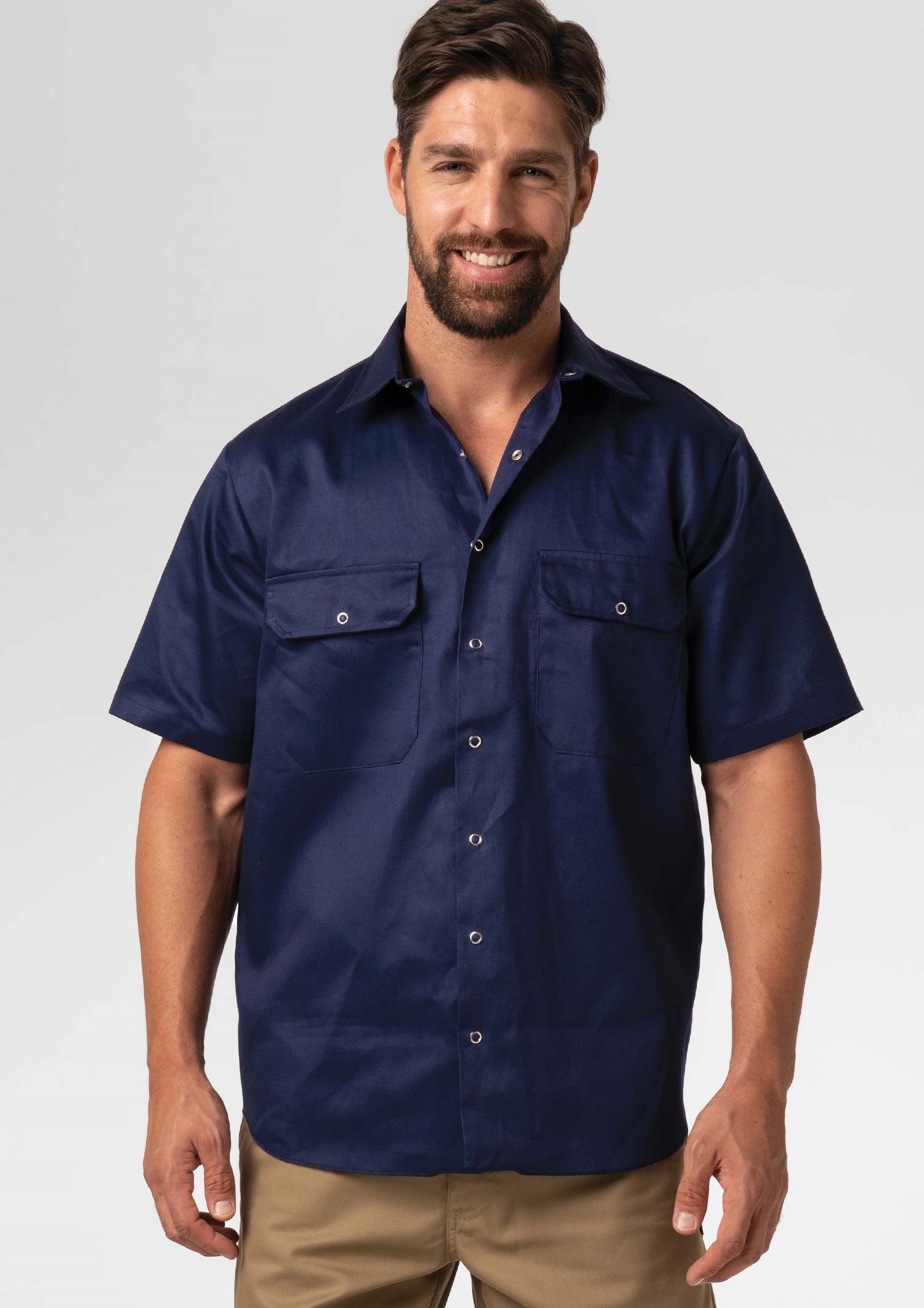 Deane S/S Dome Work Shirt - navy