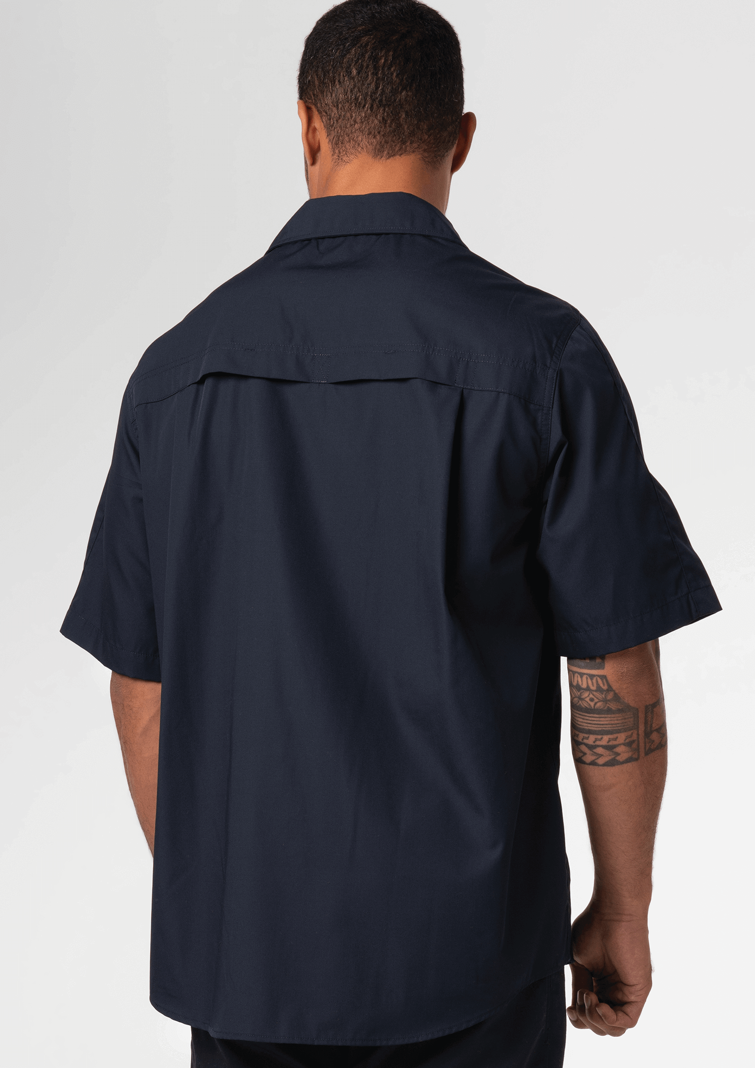 Pit Crew Short Sleeve Work Shirt - navy