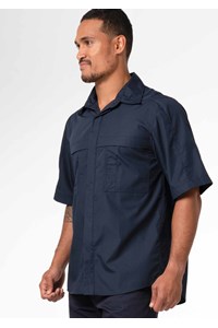 Pit Crew Short Sleeve Work Shirt - navy