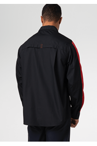 Pit Crew Long Sleeve Two-Tone Work Shirt - black/red