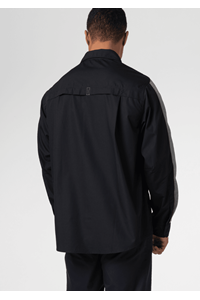 Pit Crew Long Sleeve Two-Tone Work Shirt - black/grey