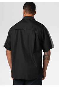 Pit Crew Short Sleeve Two-Tone Work Shirt - black/grey