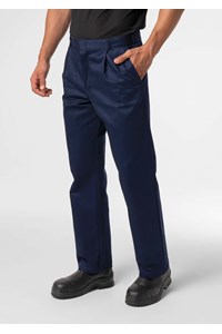 Men's Single Pleat Work Trouser - navy
