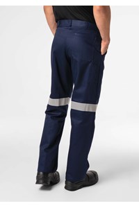 Men's Single Pleat Work Trouser With Tape - navy