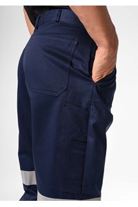 Men's Single Pleat Work Trouser With Tape - navy